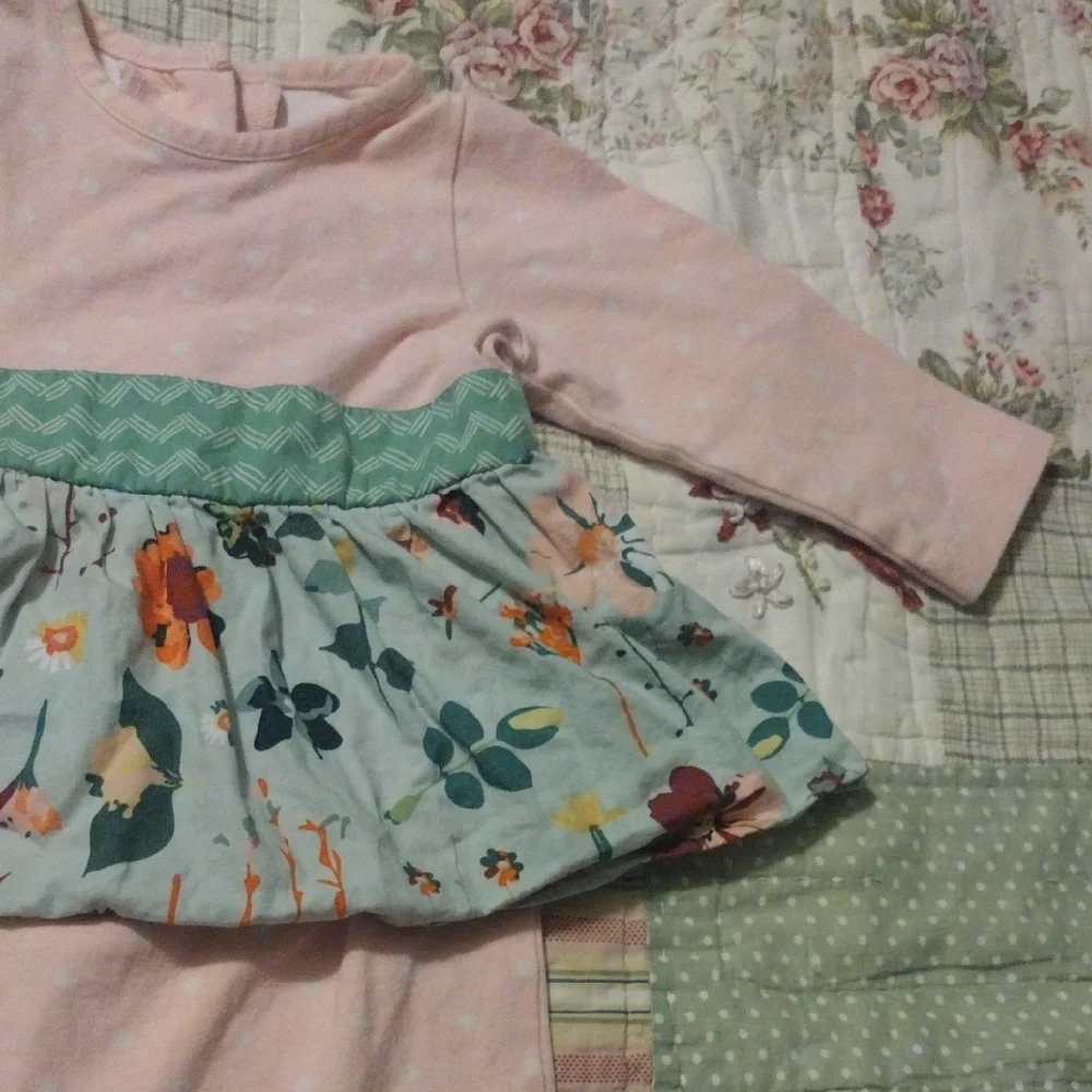 Floral Ruffle Kids Romper in Pink and Green - Picture 8 of 11